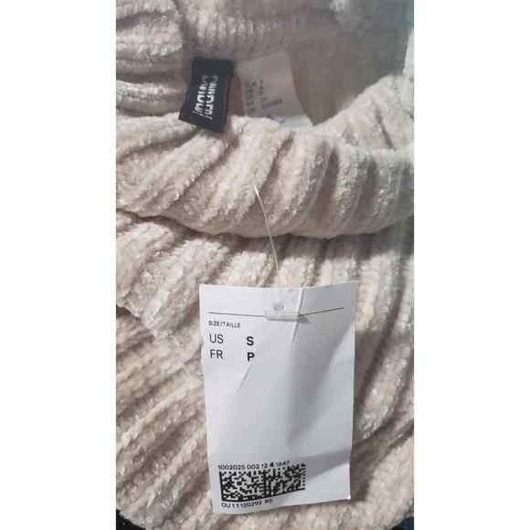 NWT Divided Mock Neck Ribbed Chenille Cropped Sweater - S - Picture 9 of 9